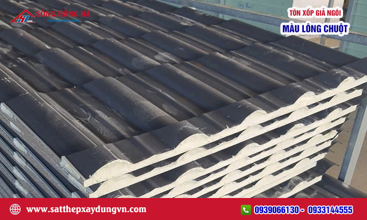 Tôn xốp giả ngói màu lông chuột