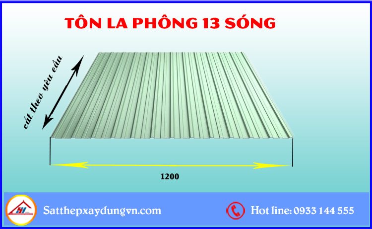 Tôn la phông 13 sóng đóng trần nhà sử dụng 4 đến 4,5 zem