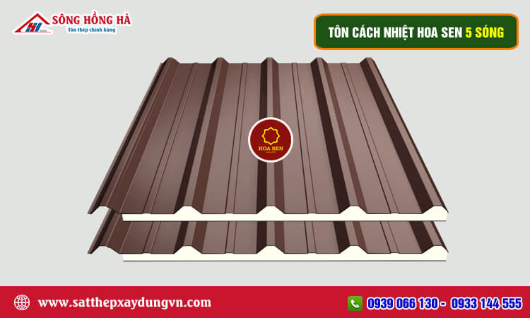 Tôn cách nhiệt Hoa Sen 5 sóng 
