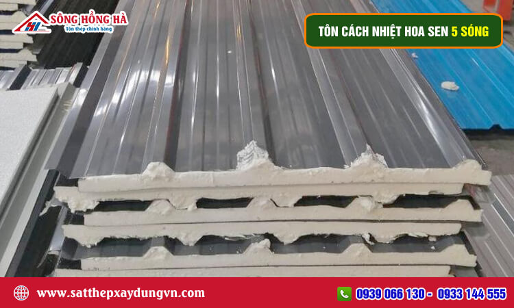 Tôn cách nhiệt Hoa Sen 5 sóng 