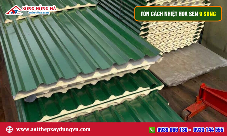 Tôn cách nhiệt Hoa Sen 9 sóng 