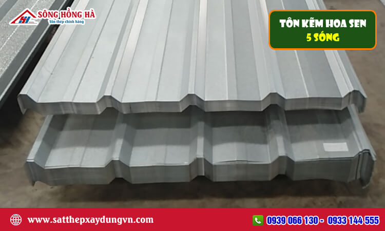 Tôn kẽm Hoa Sen 5 sóng 