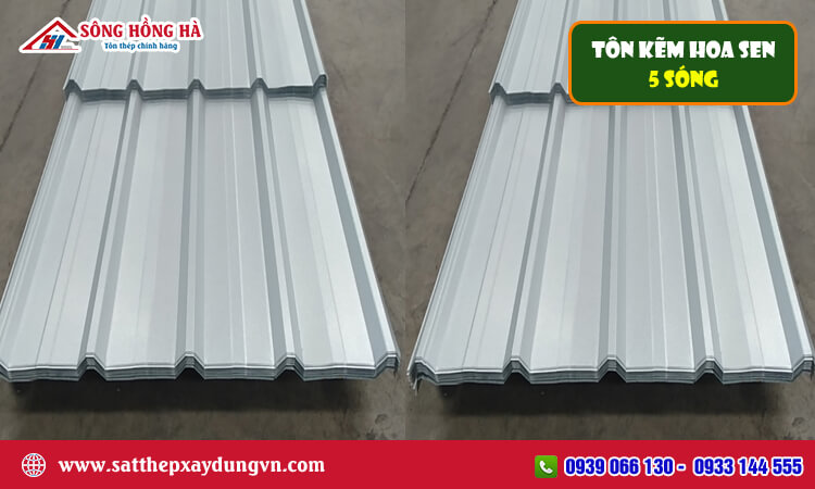 Tôn kẽm Hoa Sen 5 sóng 