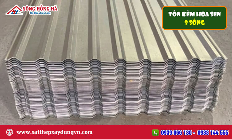 Tôn kẽm Hoa Sen 9 sóng 