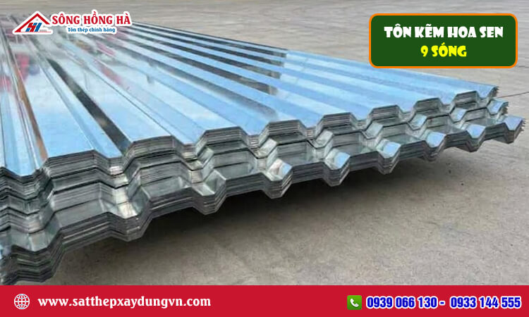 Tôn kẽm Hoa Sen 9 sóng 