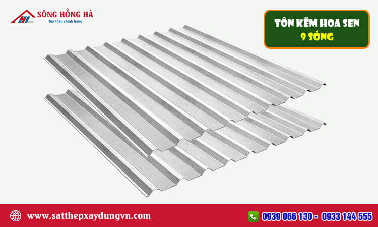 Tôn kẽm Hoa Sen 9 sóng 