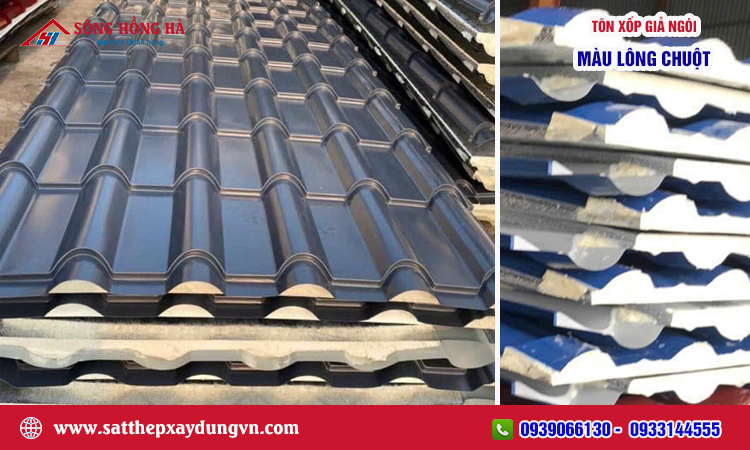 Tôn xốp giả ngói màu lông chuột