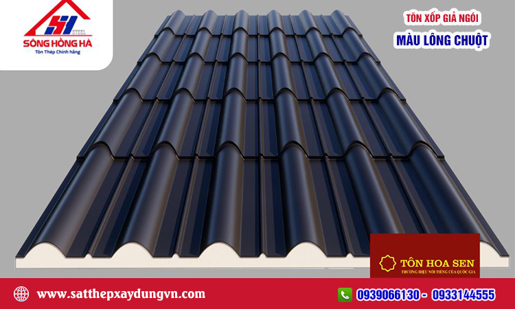 Tôn xốp giả ngói màu lông chuột