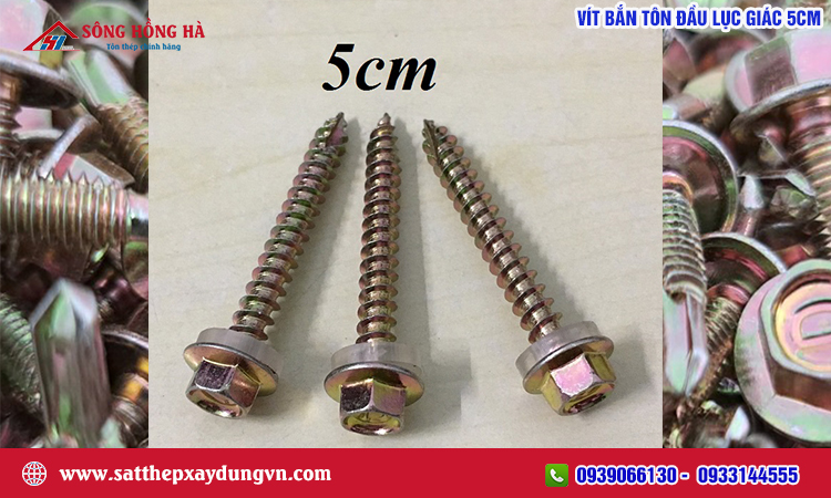 Vít bắn tôn đầu lục giác 5cm