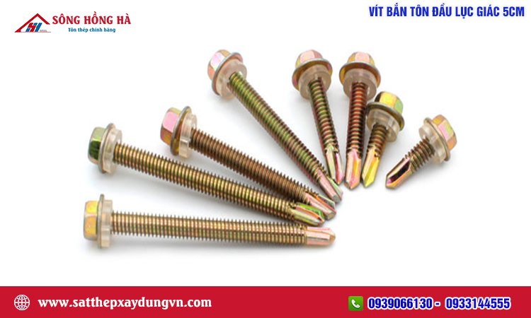 Vít bắn tôn đầu lục giác 5cm